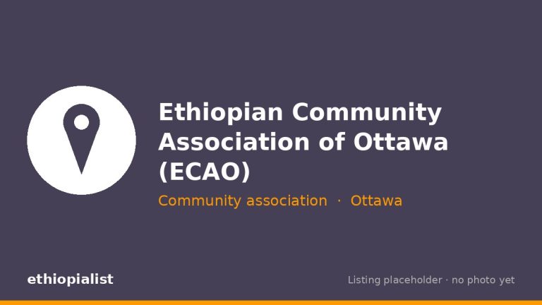 Ethiopian Community Association of Ottawa (ECAO)